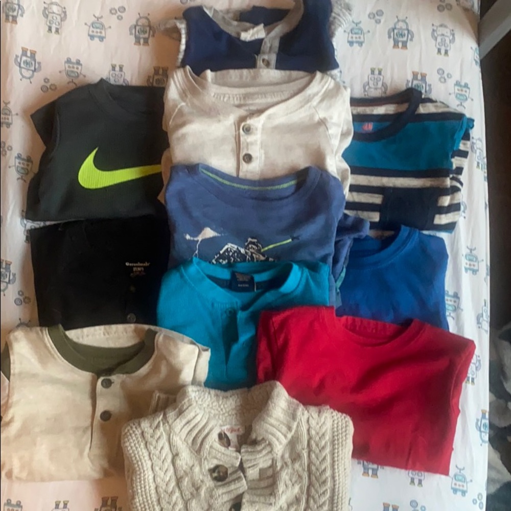 Large bundle of long sleeve 3T boy shirts